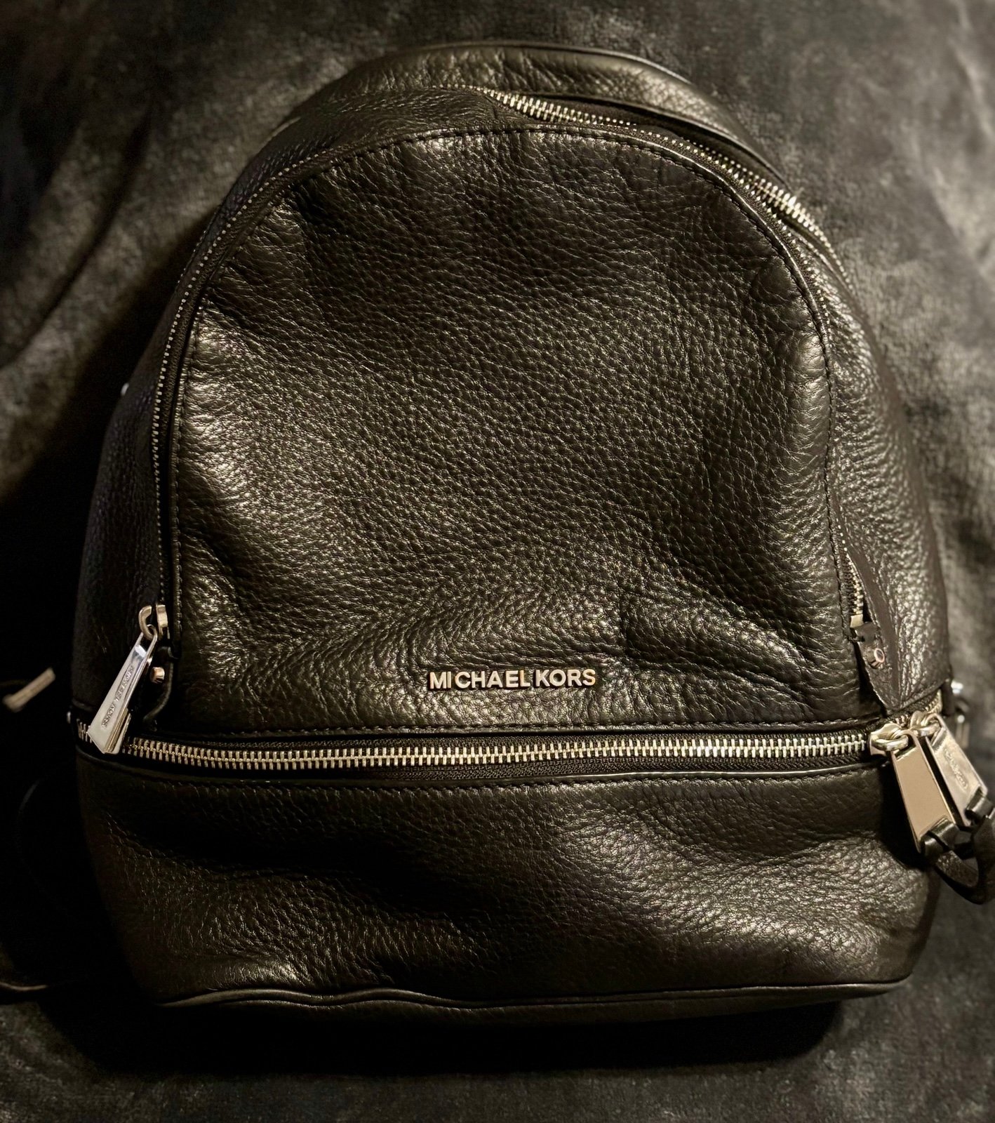 Michael Kors Black Leather Backpack
