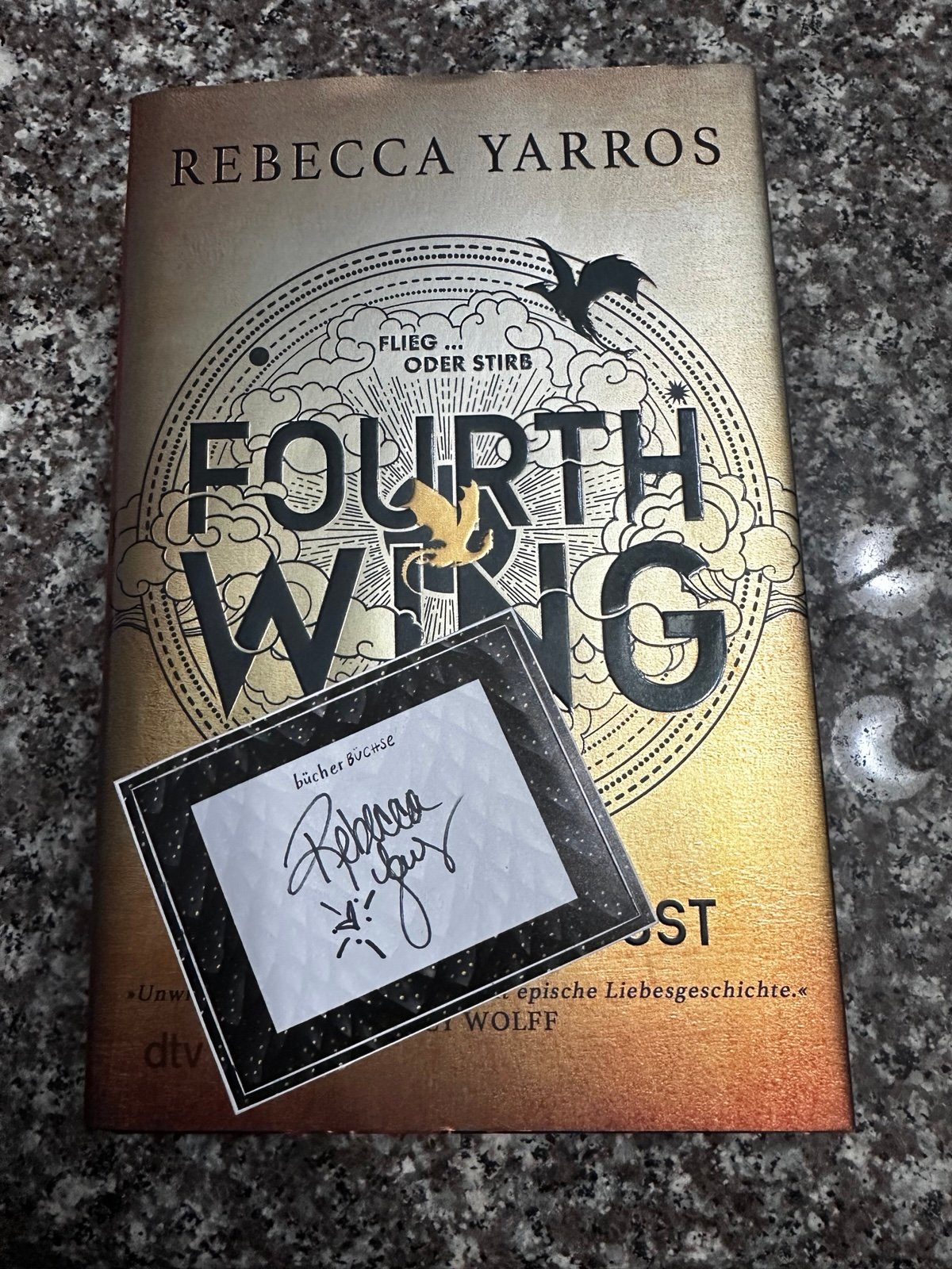 Fourth wing bucher Buchse (German edition) with signed book plate