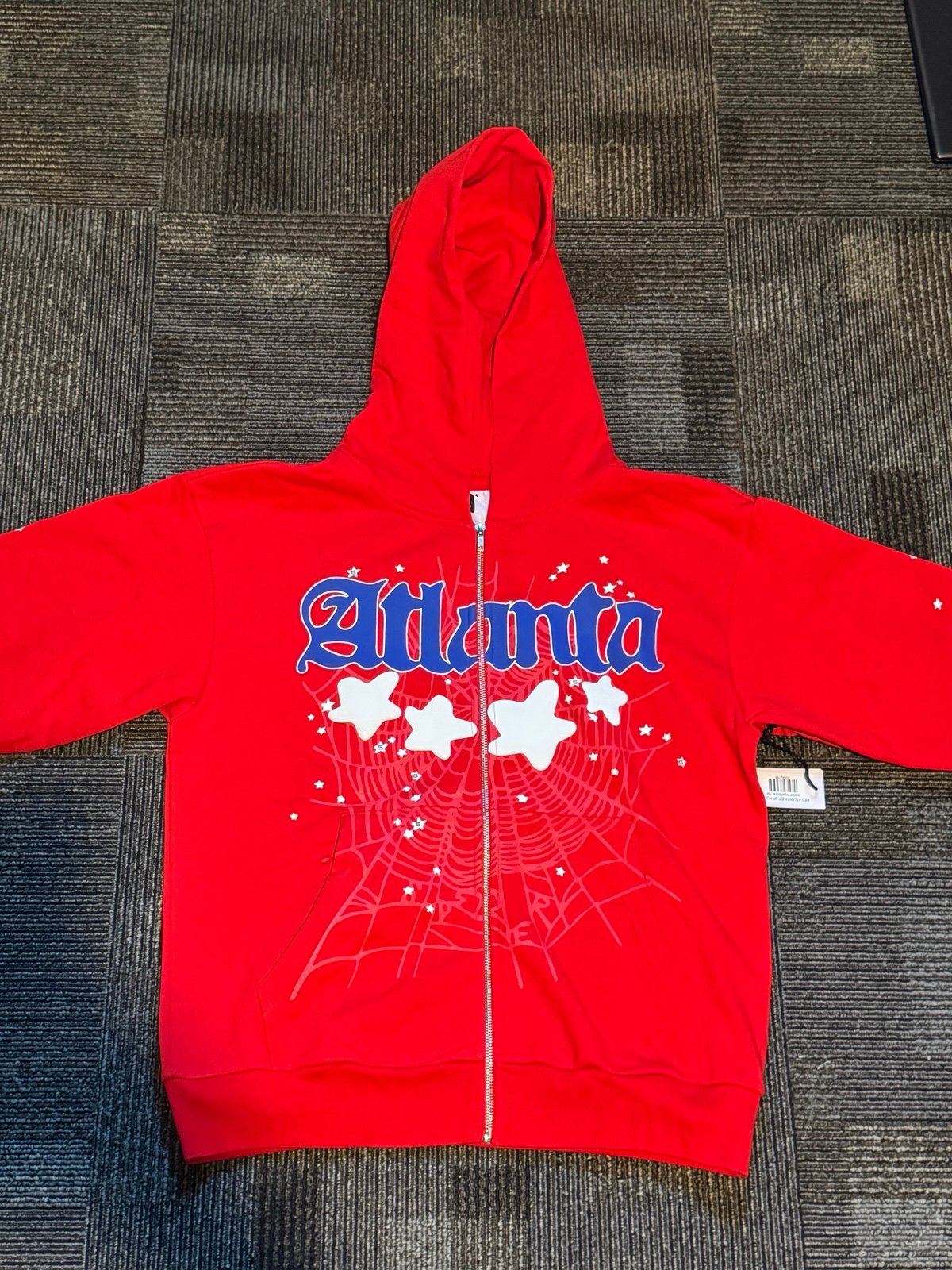 Atlanta red and blue spider zip up hoodie