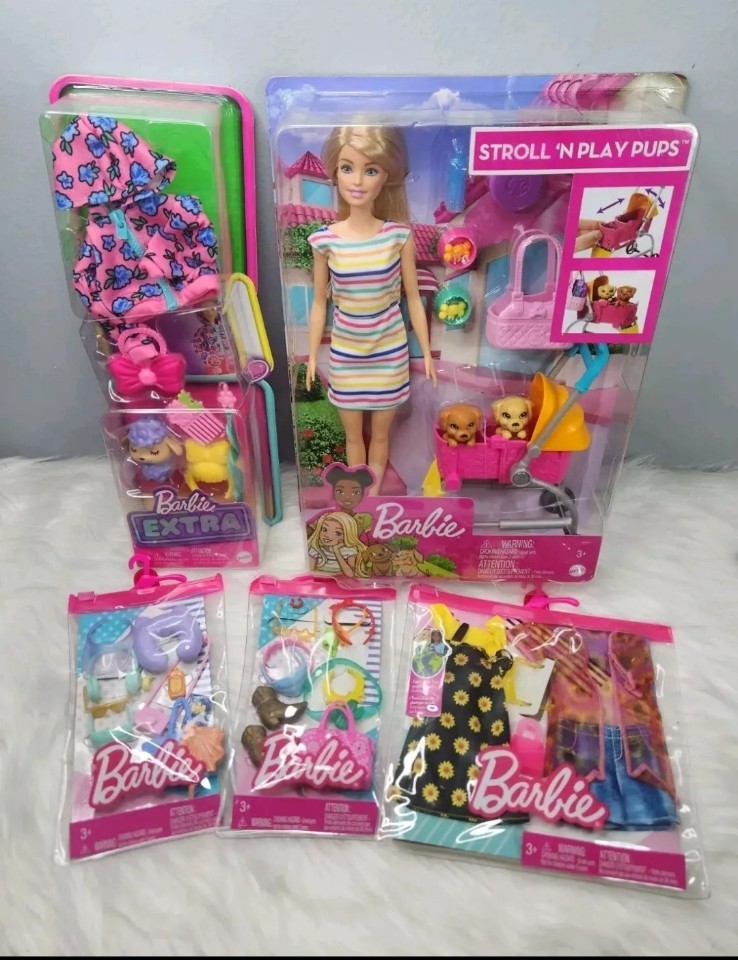 Barbie Doll Lot With Clothes Accessories Pets *ALL NEW*