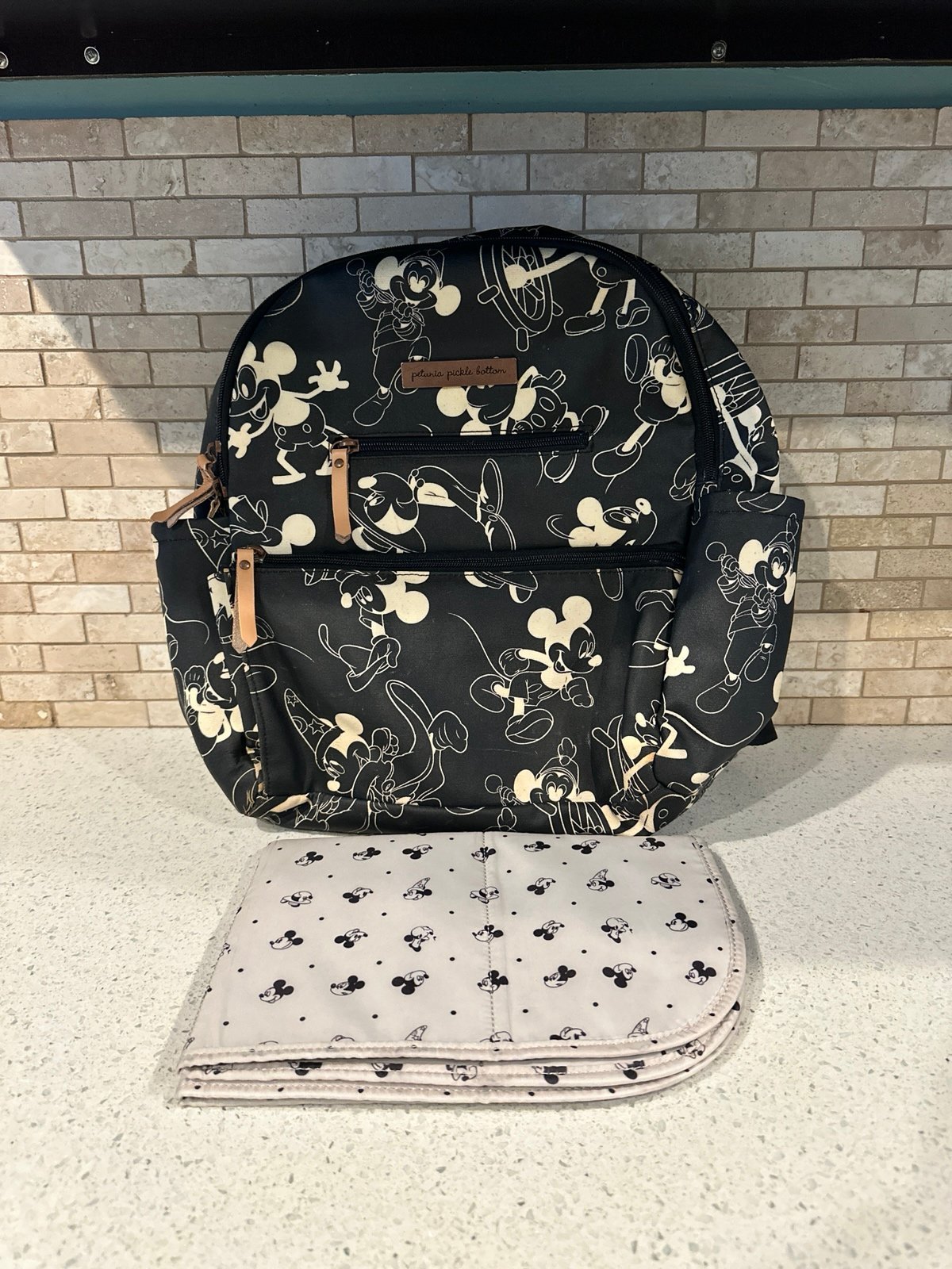 Petunia Pickle Bottom Mickey Mouse Disney Diaper Bag Black & White