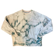 Men's Vintage Champion Reverse Weave Green Tie Dye Crewneck L/XL