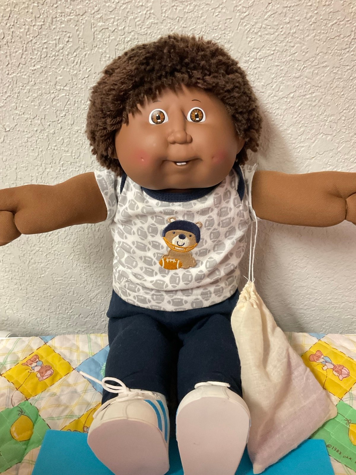 RARE Vintage Cabbage Patch Kid African American Boy Fuzzy Hair HM#10 Taiwan 1986