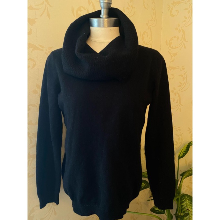 Splendid Black Cashmere Cowl Neck Oversi