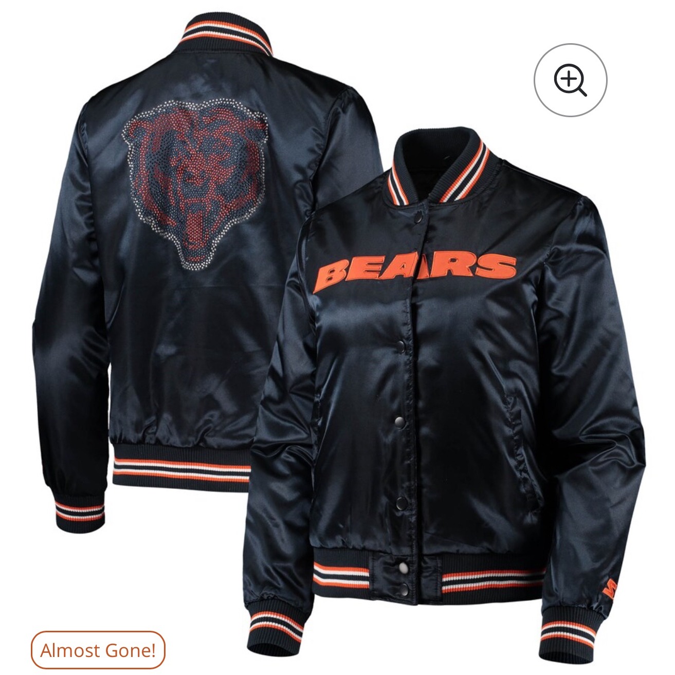 Starter Chicago Bears Jacket Sequin Logo Bomber NFL Football Medium