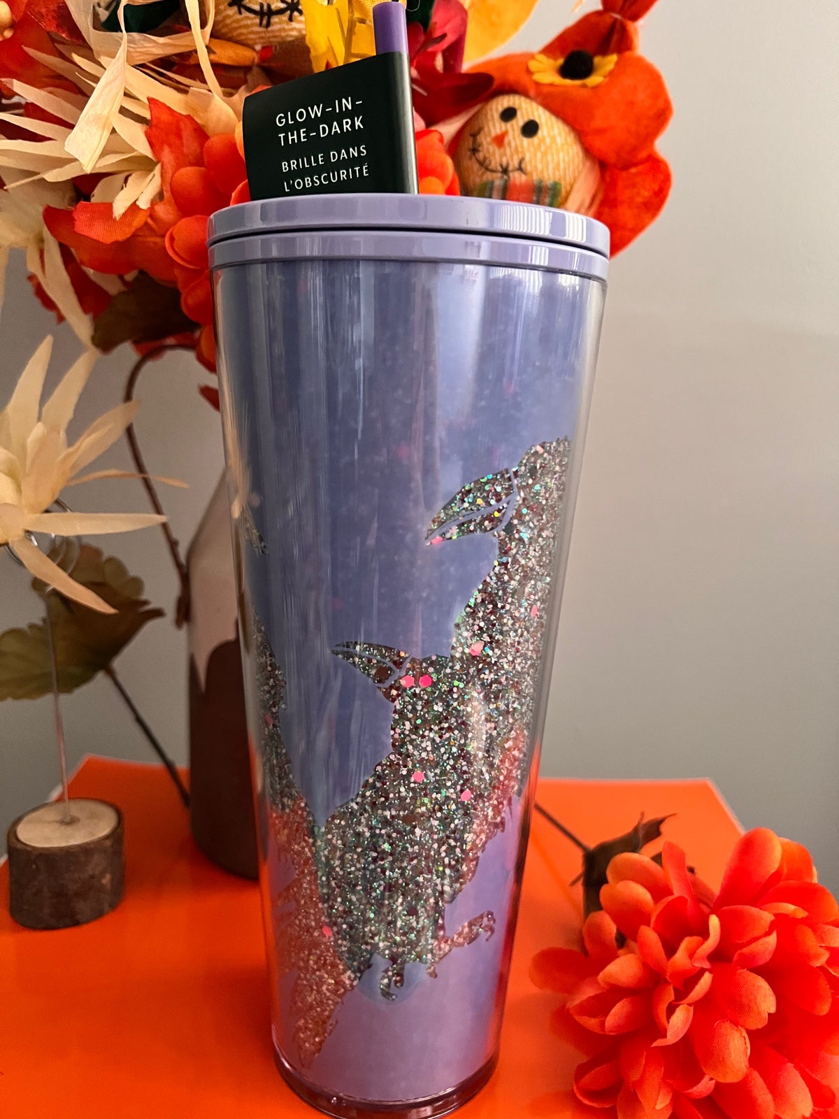 Starbucks Glow in the dark glitter raven
