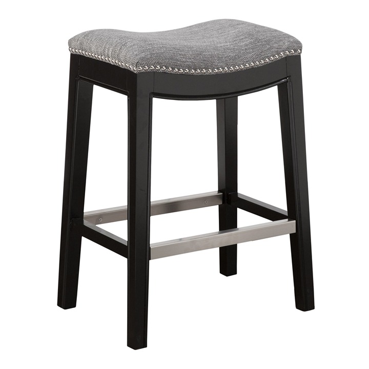 Mystic Saddle Backless Upholstered Counter Stool -color: Gray