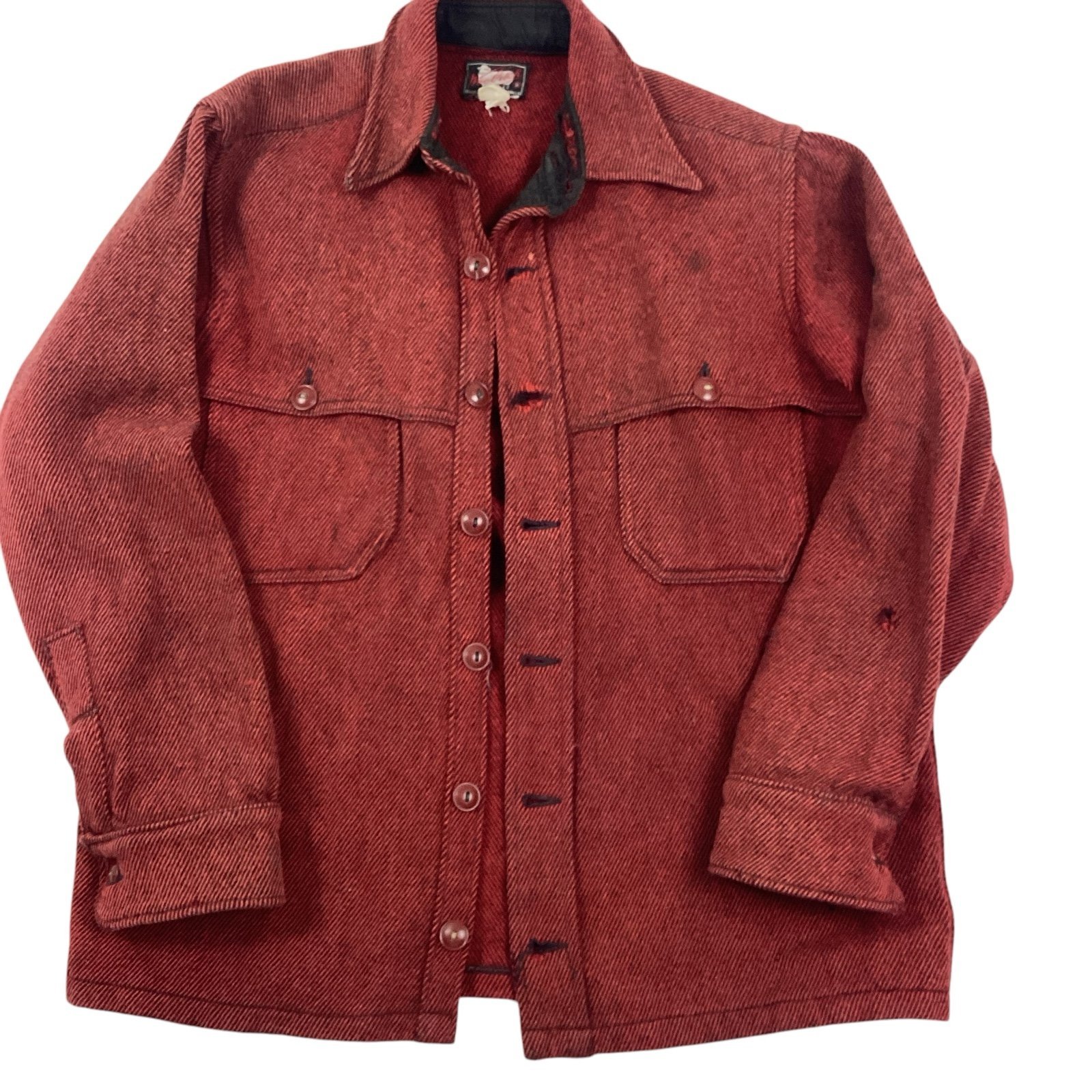 Vintage Woolrich button front wool halibut jacket