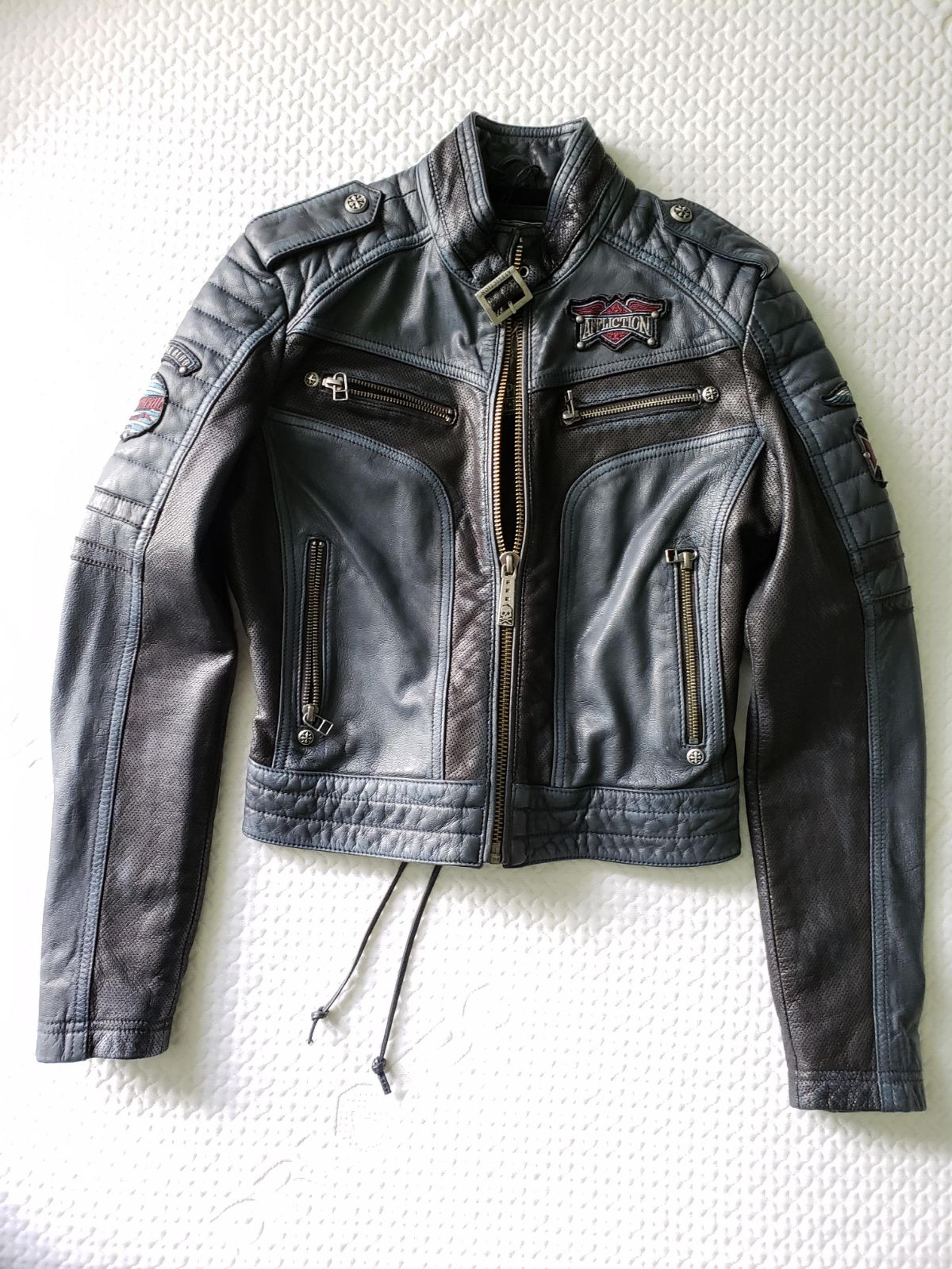 Affliction leather moto jacket