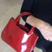 Furla red leather bag