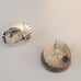 vintage 925 sterling silver navajo signed Irv Monte white buffalo post earrings