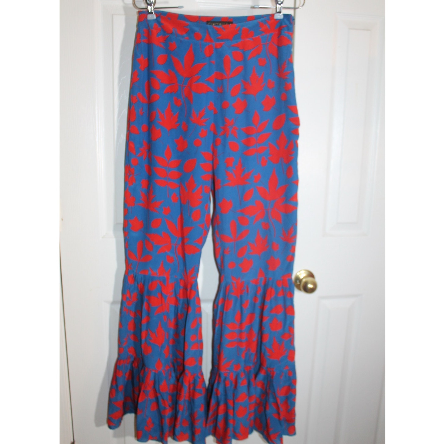 Carolina K. 100% Silk Tiered Wide Leg Pants sz M