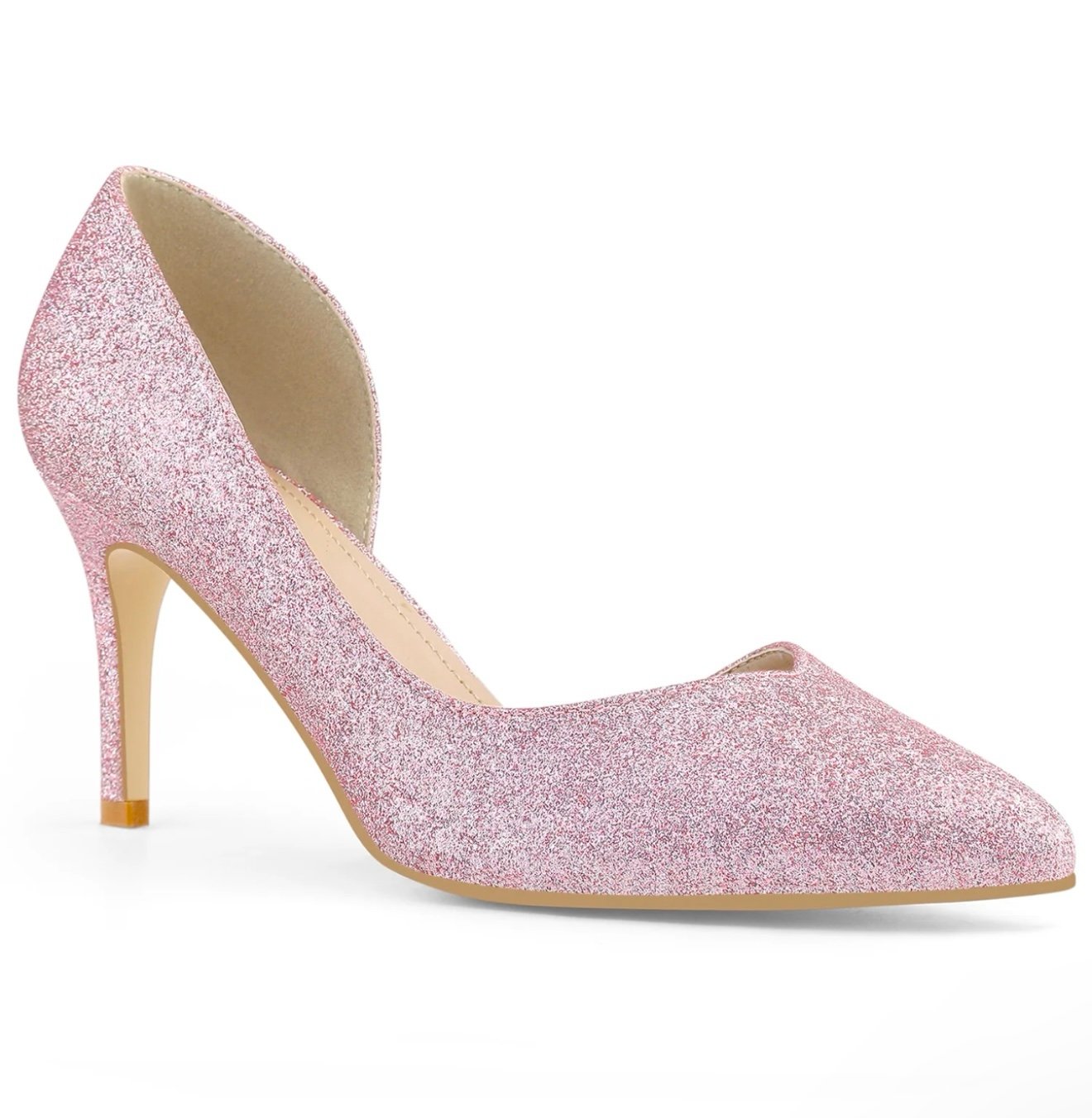 Perphy Glitter Pointed Toe Stiletto Heels Pumps for Women