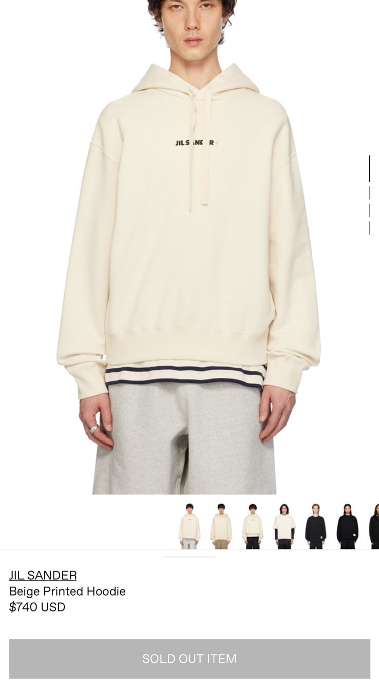 大人気【Jil Sander＋】オーガニックコットン ロゴ フーディー LOGO SWEATSHIRT W/HOODIE | JIL SANDER(ジルサンダー