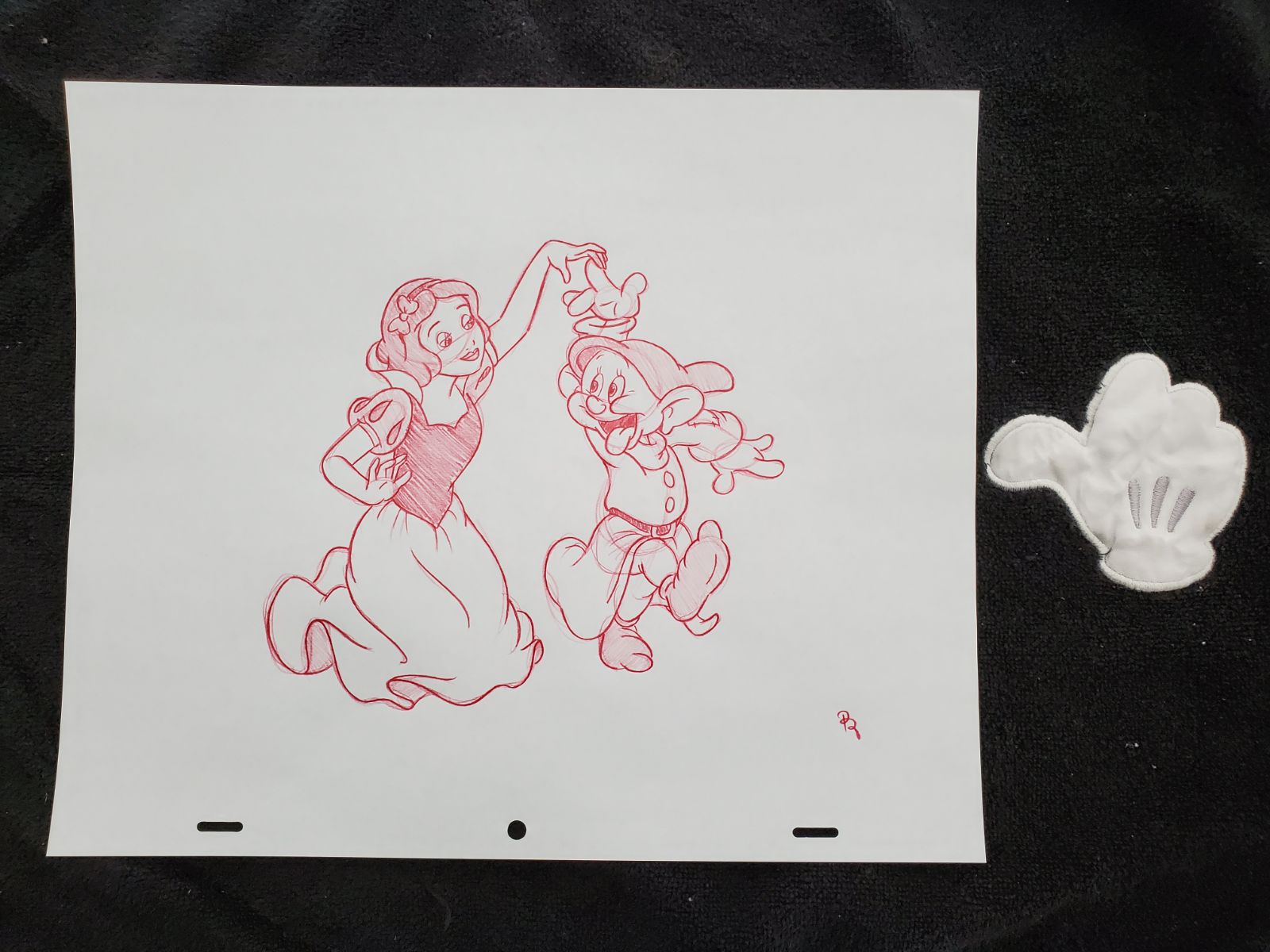 Disney Snow White and Dopey drawing