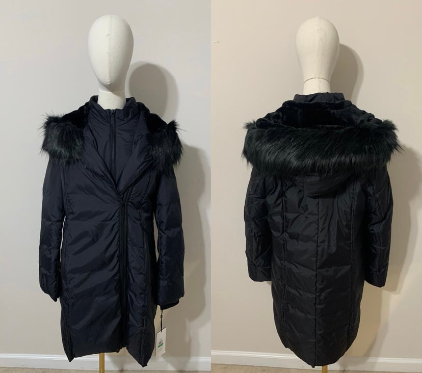 DKNY Black Inner Vested Puffer Coat