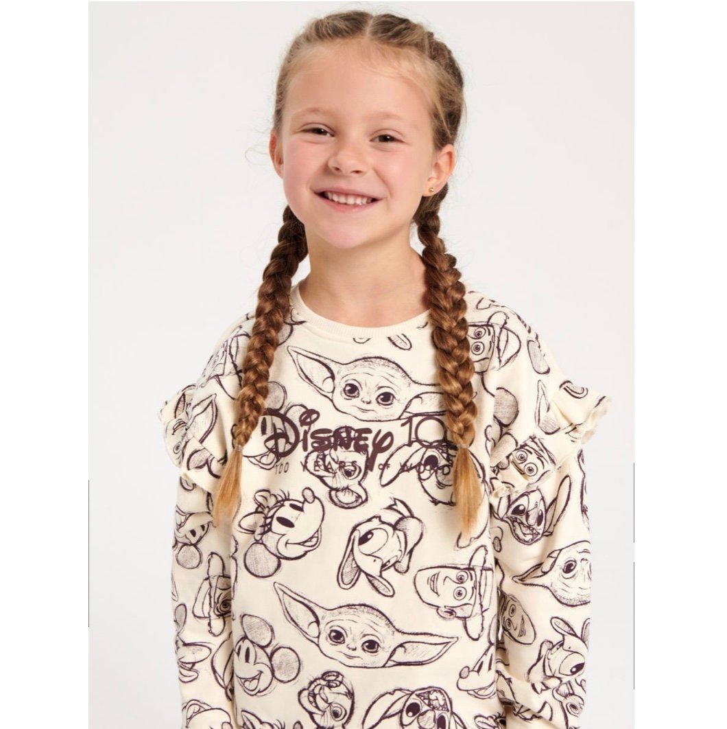 NWT Disney 100 Mickey Mouse Kids Girls Sweatshirt Nude Soft Size 6