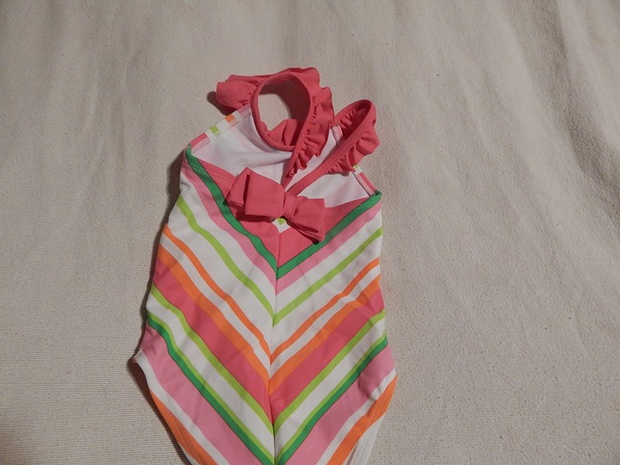 GIRLS NWT SIZE 2T GYBMOREE TROPIC CUTIE SWIMSUIT ONE PIECE STRIPES BEACH SUMMER