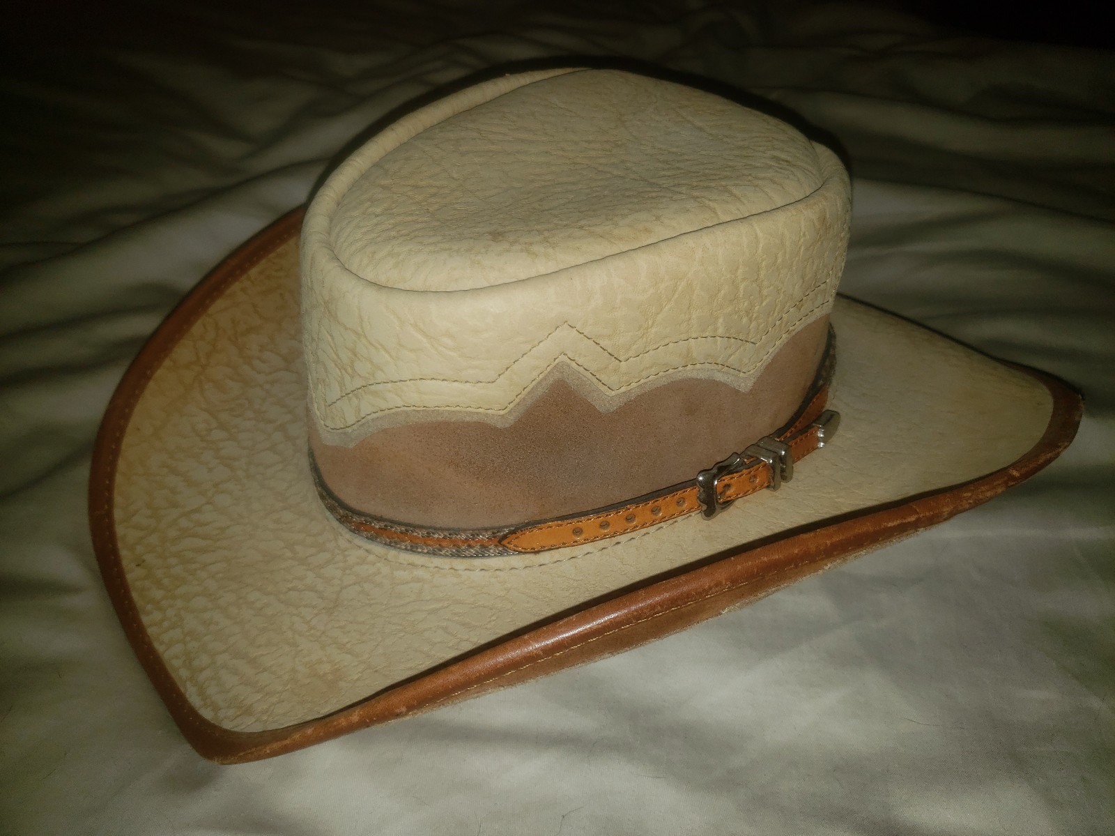 Vintage leather cowboy hat