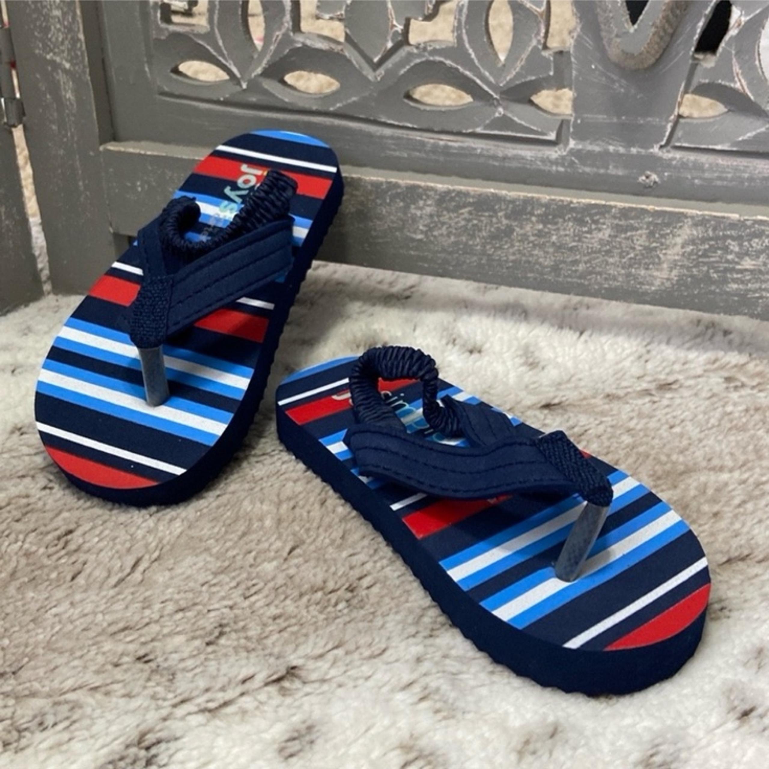 NWOT! Simple Joys flip flops baby boys size 6 red white and blue holiday summer