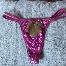 Vintage vs pink double string low rise thong