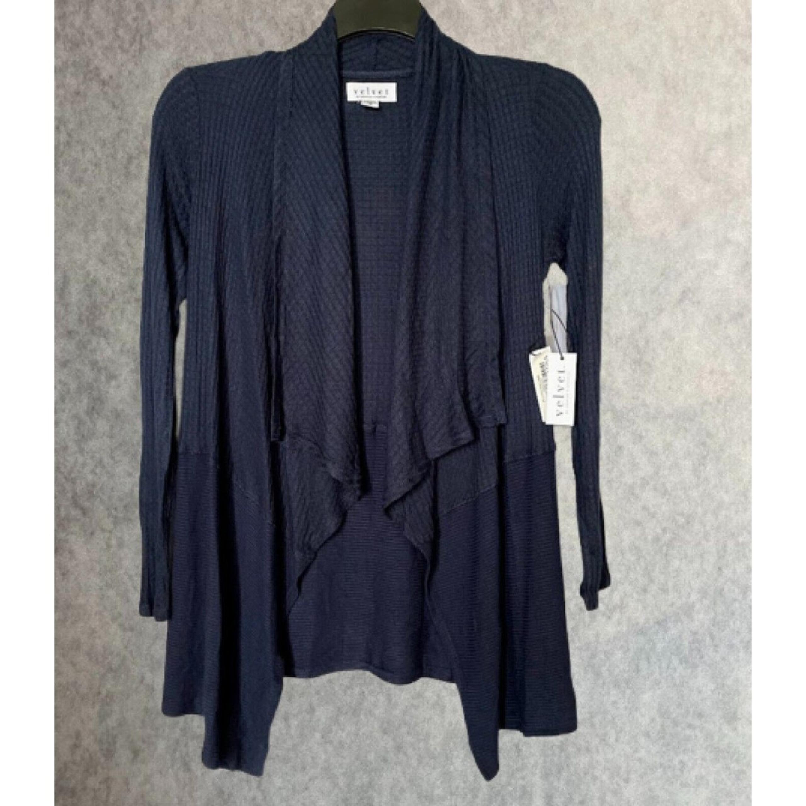 Graham & Spencer Womens Cardigan Blue Open Front Knit Sweater Size XS NEW!