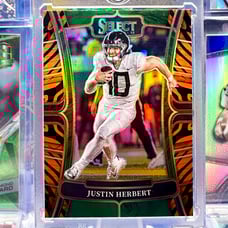 Justin Herbert 2023 Select CASE HIT SSP Tiger Stripe Prizm Justin Oregon Ducks