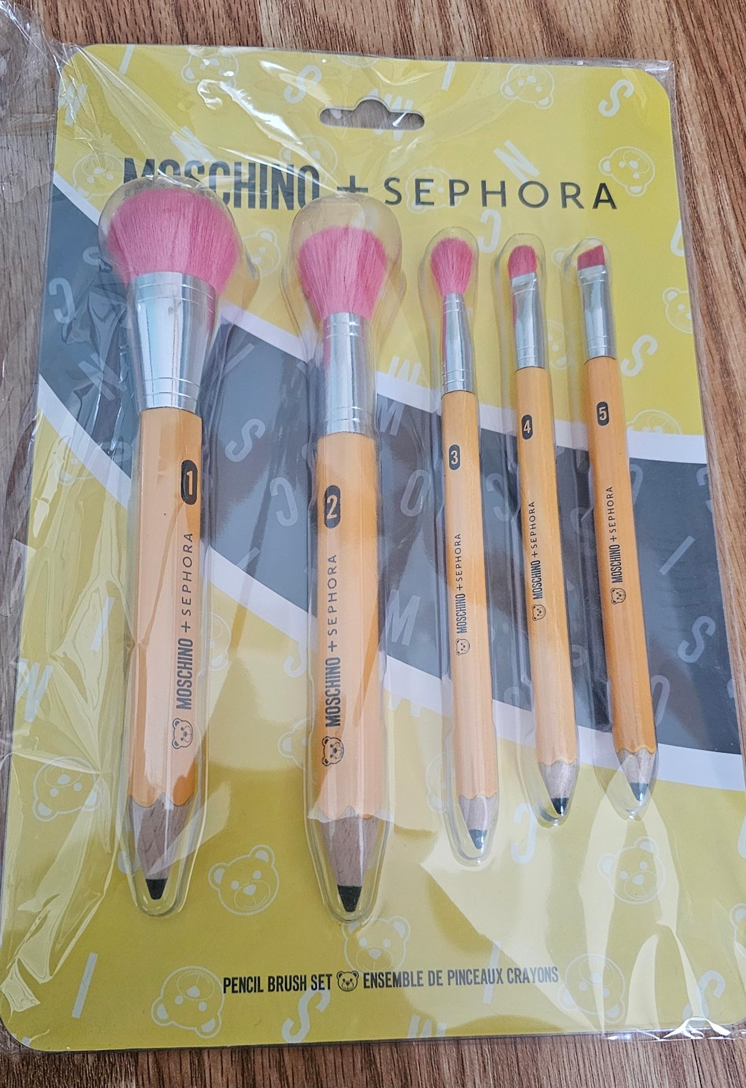 NEW SEALED Moschino + Sephora Pencil Brush Set Make Up Limited Edition 5 Piece