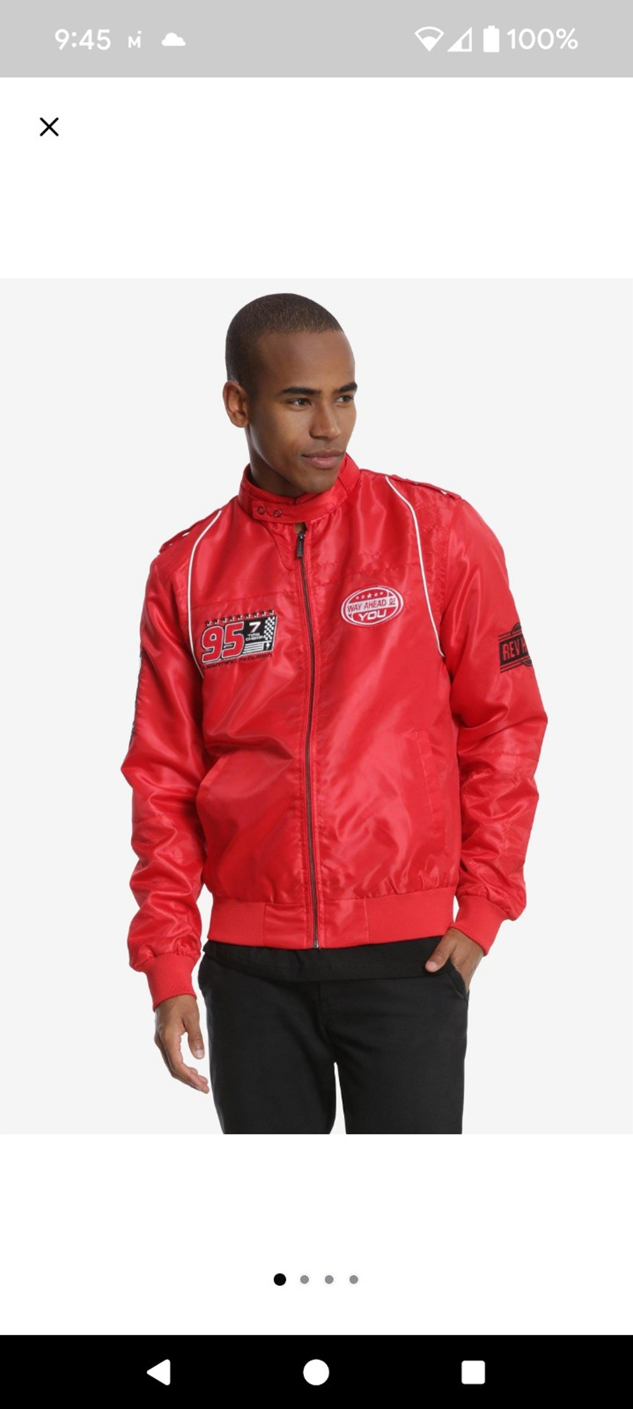 Members Only Disney Pixar Cars Red Racer Jacket Large
