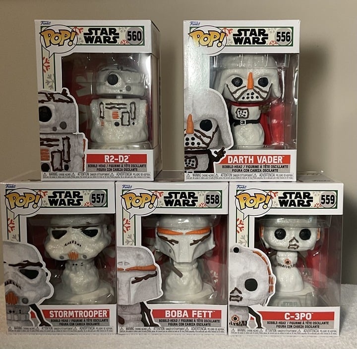 Star Wars Holiday snowman edition Funko pop set