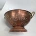 Vtg Tin Lined Footed Sieve Strainer Brass Handle Farmhouse Copper Colander