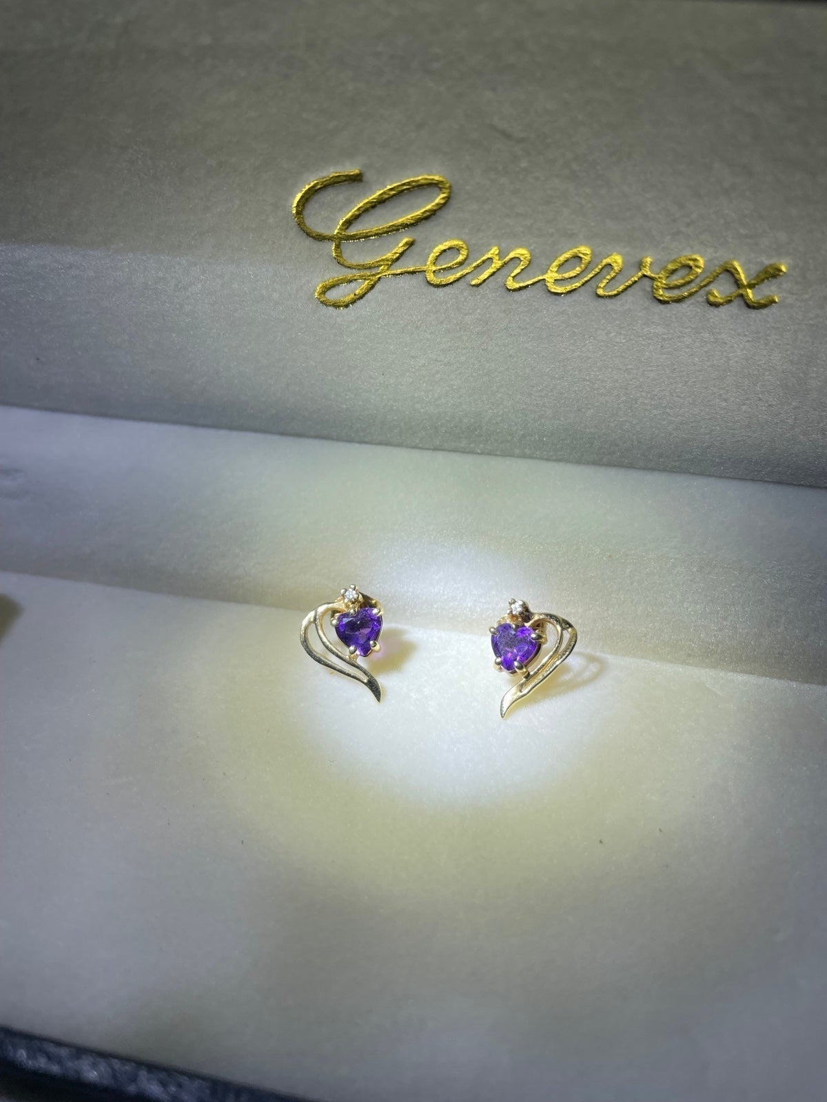 14k gold and amethyst earrings