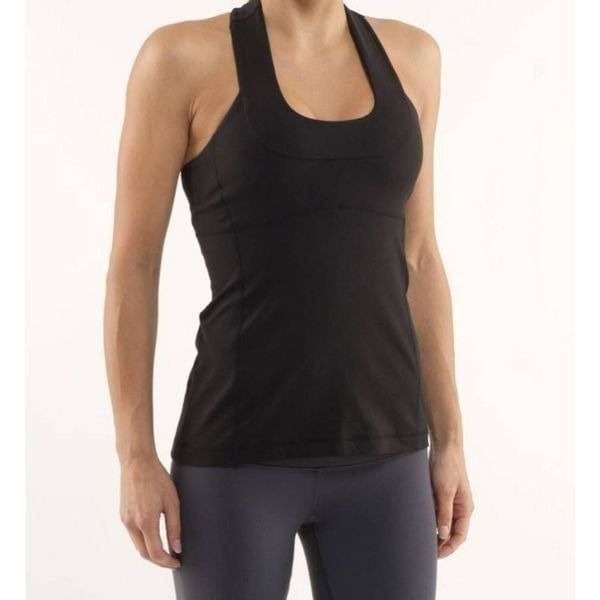 LULULEMON ATHLETICA Scoop Neck Tank 'Black' Size 4