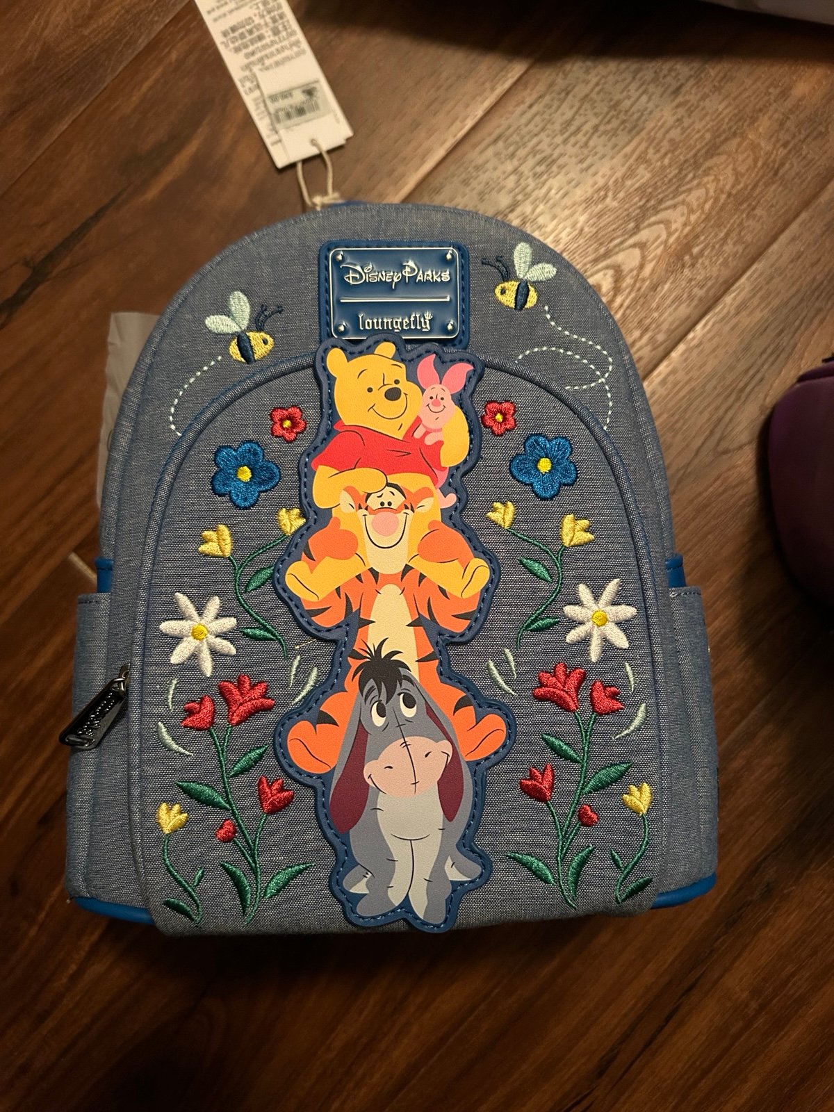 Disney Pooh denim loungefly nwt piglet tigger eeyore & Pooh