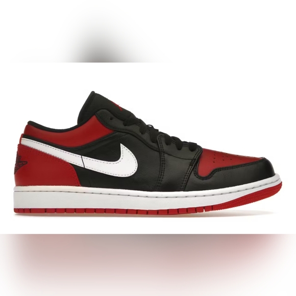 Nike Air Jordan 1 Low Alternate Bred Toe In Black/White/Gym Red - Size 9.5
