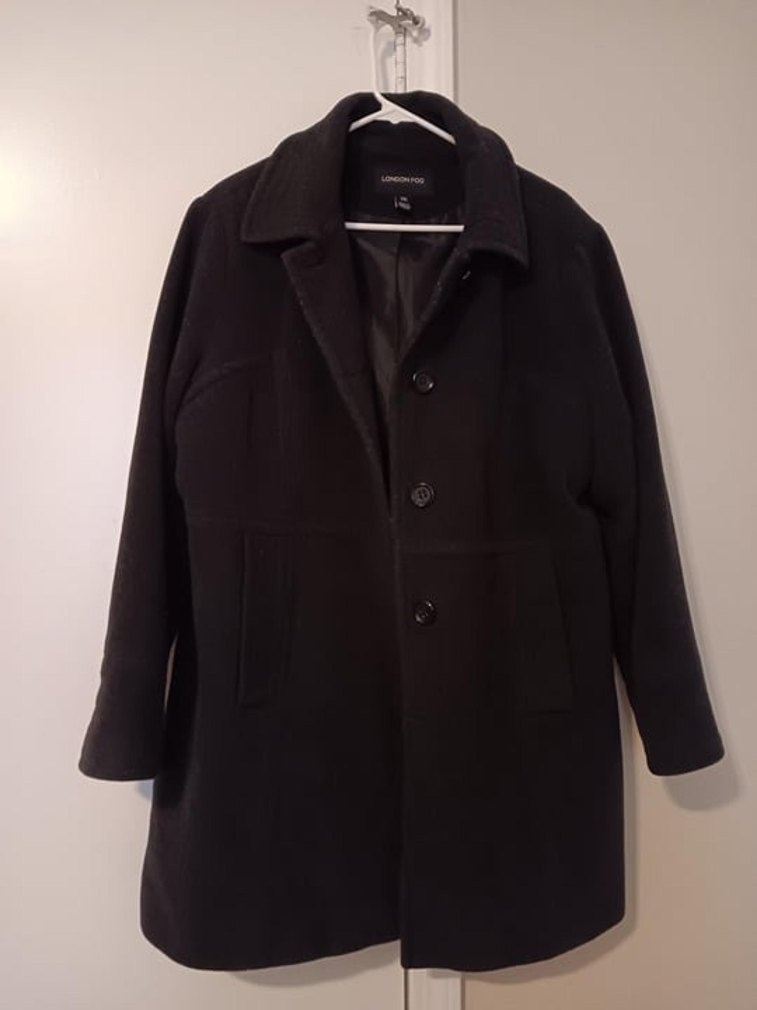 London fog womens black peacoat xxl New!