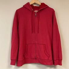 Red Hooded Sweatshirt Womens 1X Full Zip Hoodie Jacket Athletic Warm Up Exercise