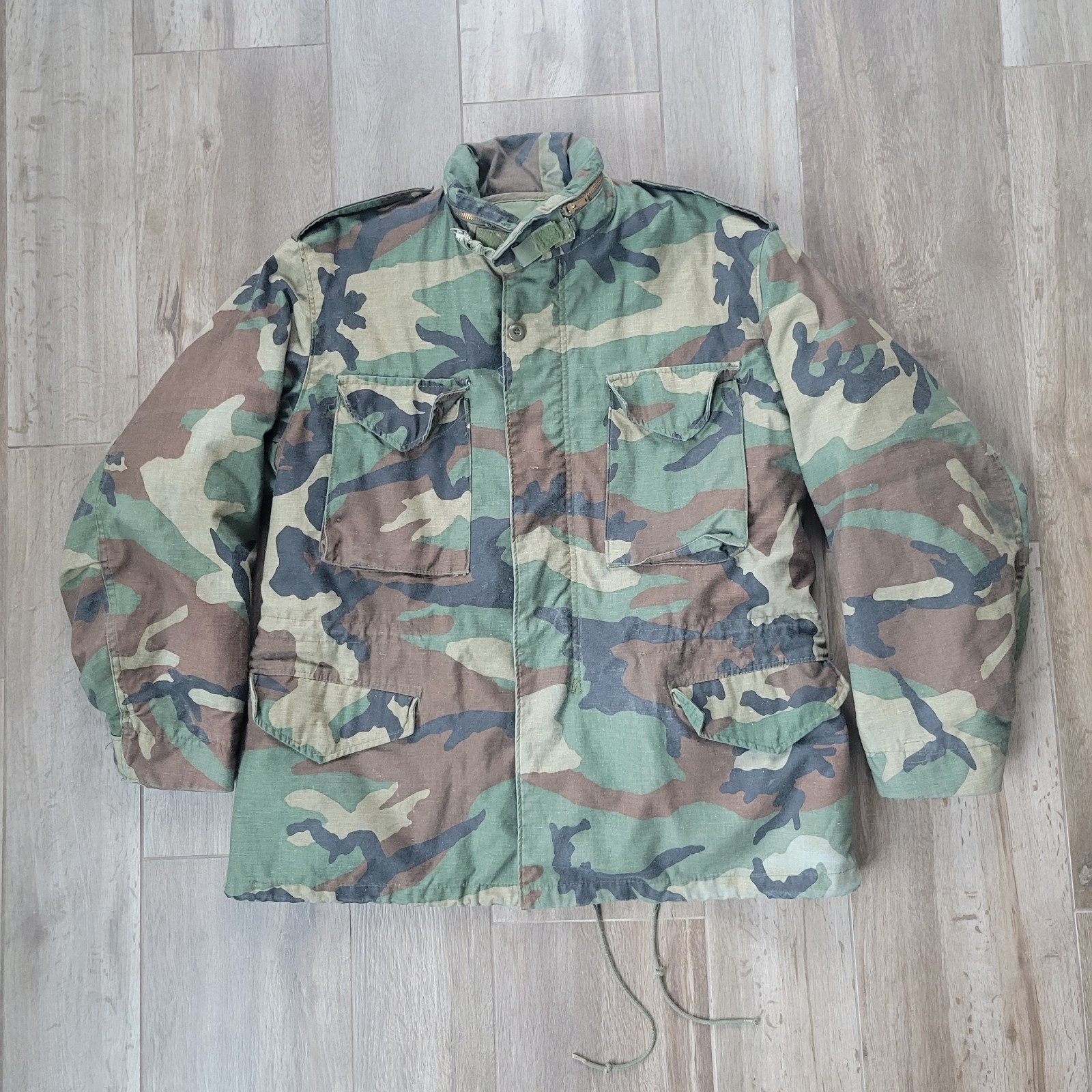 Alpha Industries Woodland Camo Cold Weather Field Coat Large Regular w Liner