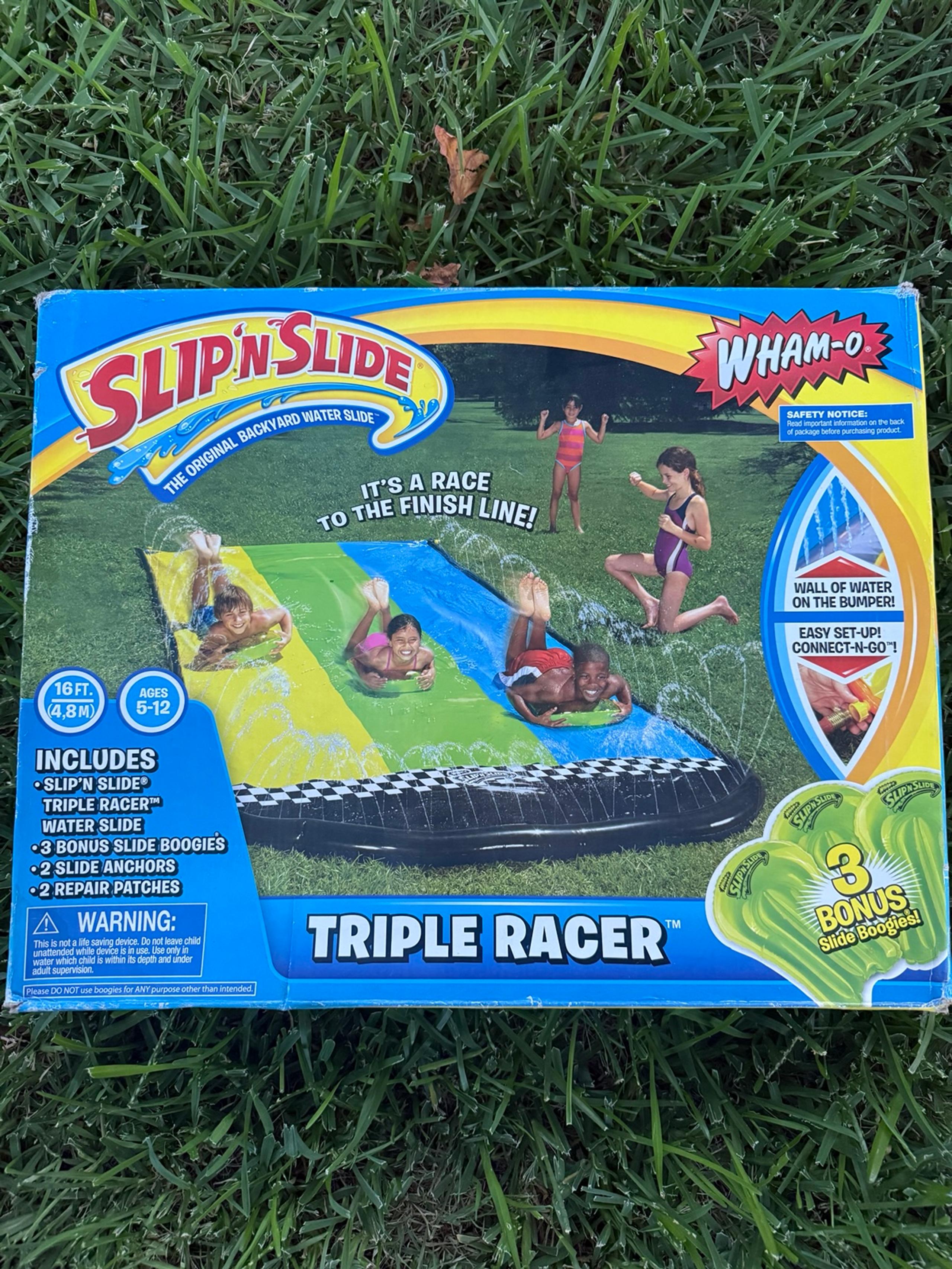 slip n slide triple summer outdoor water slide