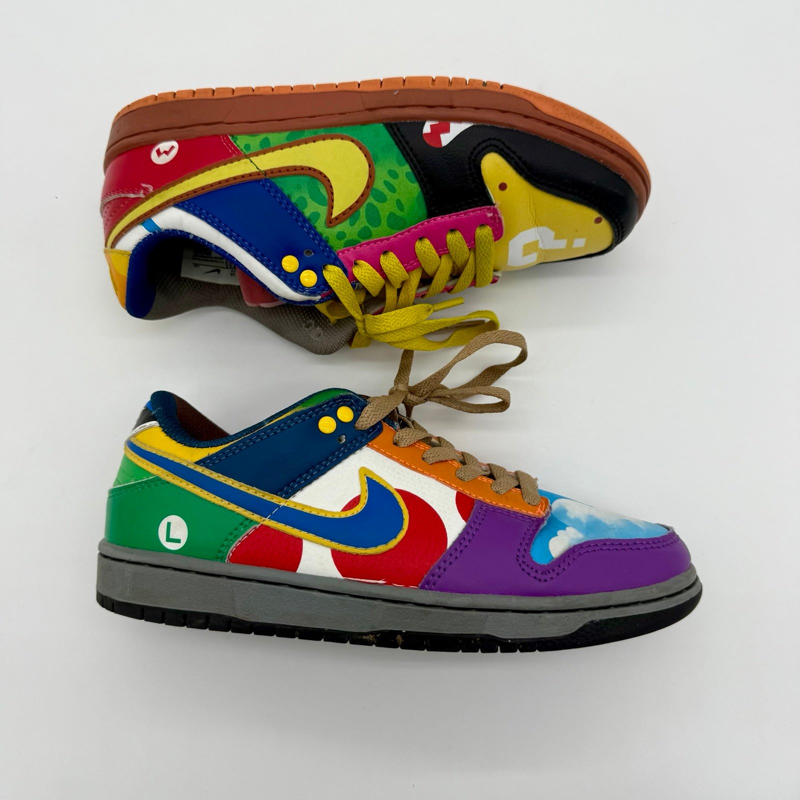 Nintendo Super Mario Bros Nike Dunk Low shoes size 5 youth