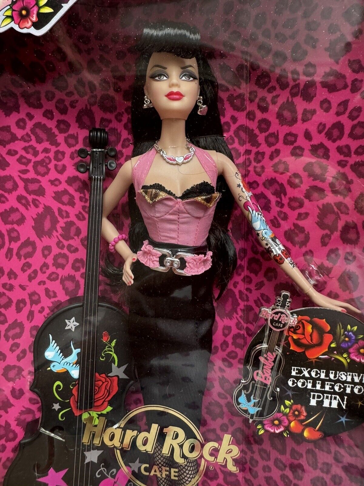 Hard Rock Cafe 2009 Rockabilly Gold Label Barbie Doll Gothic Country Goth Tattoo