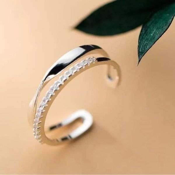 The Twist and Bling Duo Ring in 925 silver