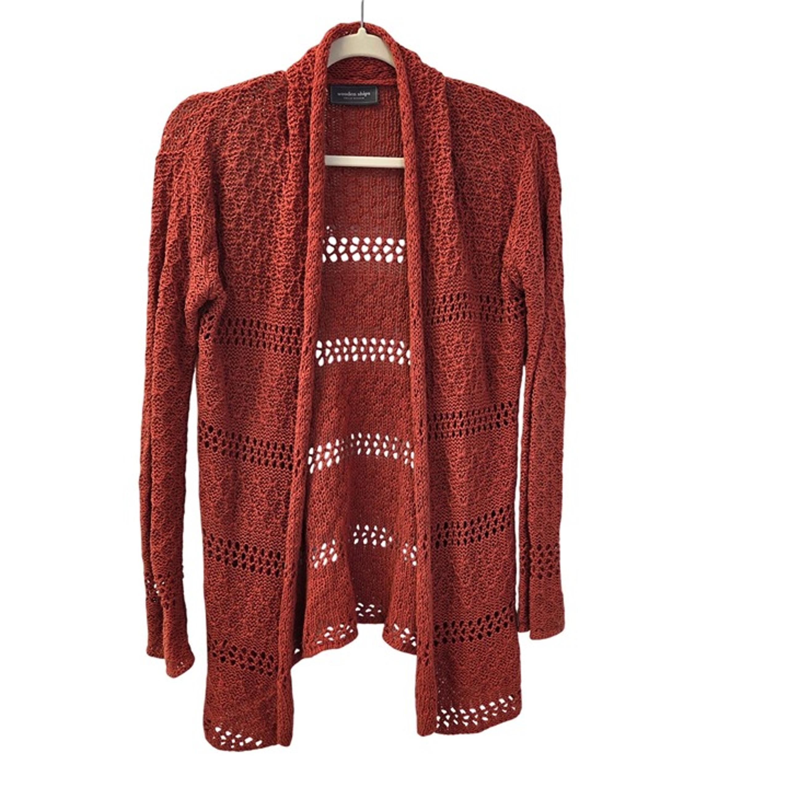 Wooden Ships Crochet Open Cardigan Sweater Size S/M