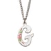 Vintage Letter G Pendant Necklace Pink Rose Enamel Retro