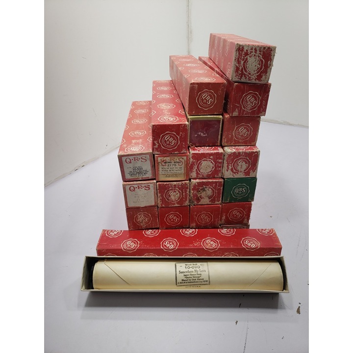 LOT of 23 Vintage Antique QRS Word Roll Player Piano Music Rolls Mixed