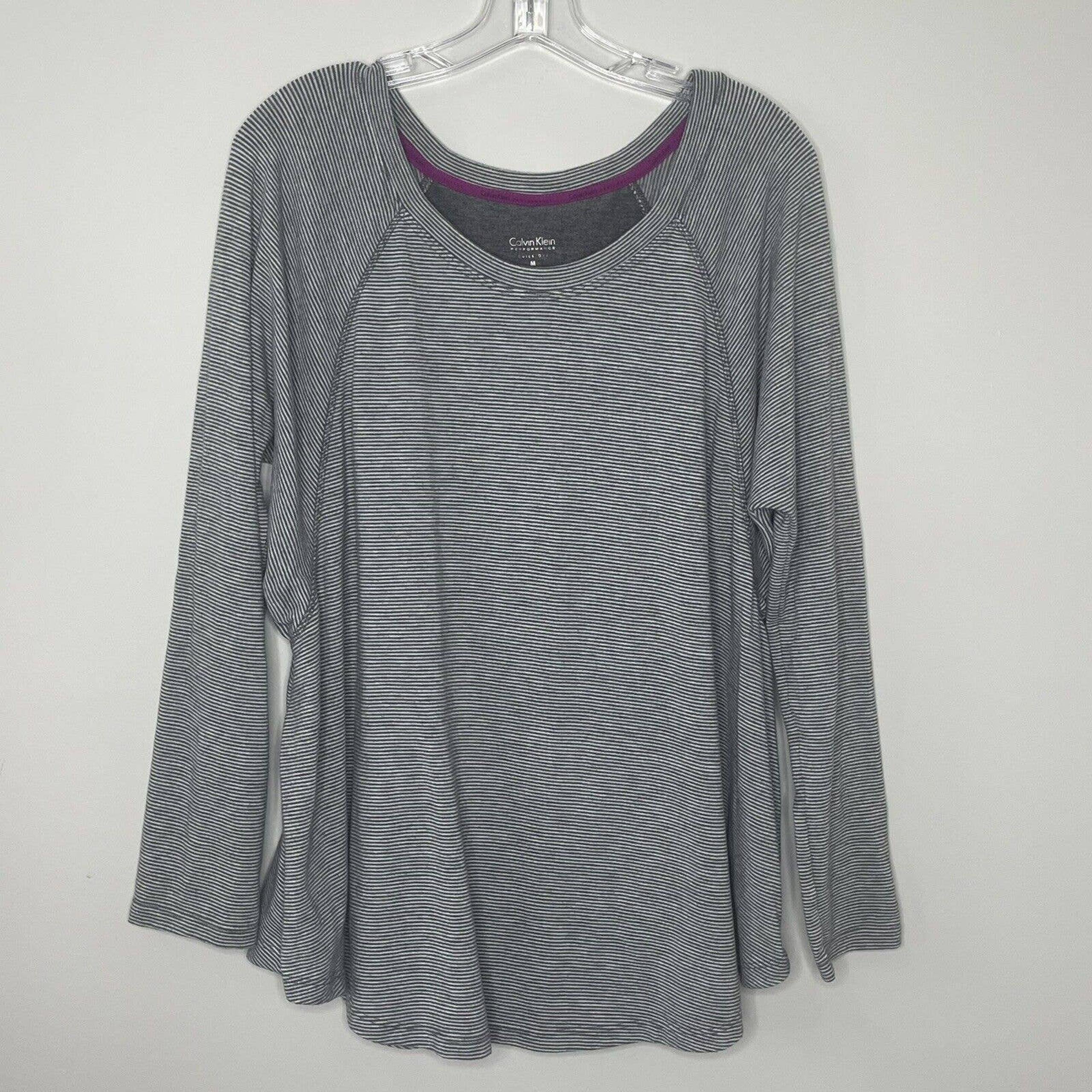Calvin Klein Performance Women's Medium Quick Dry Shirt Long Sleeve Top Gray