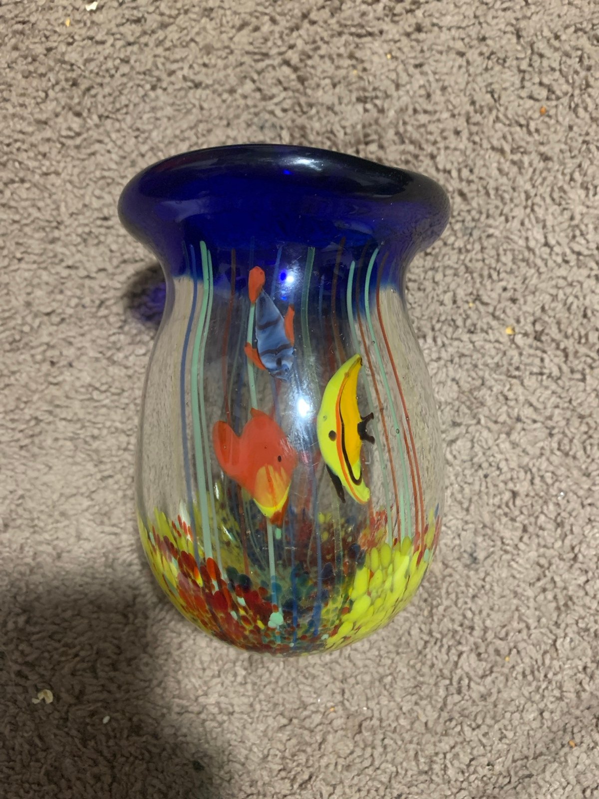 lass Vase/ Murano Style/ Aquarium/ Blown Glass