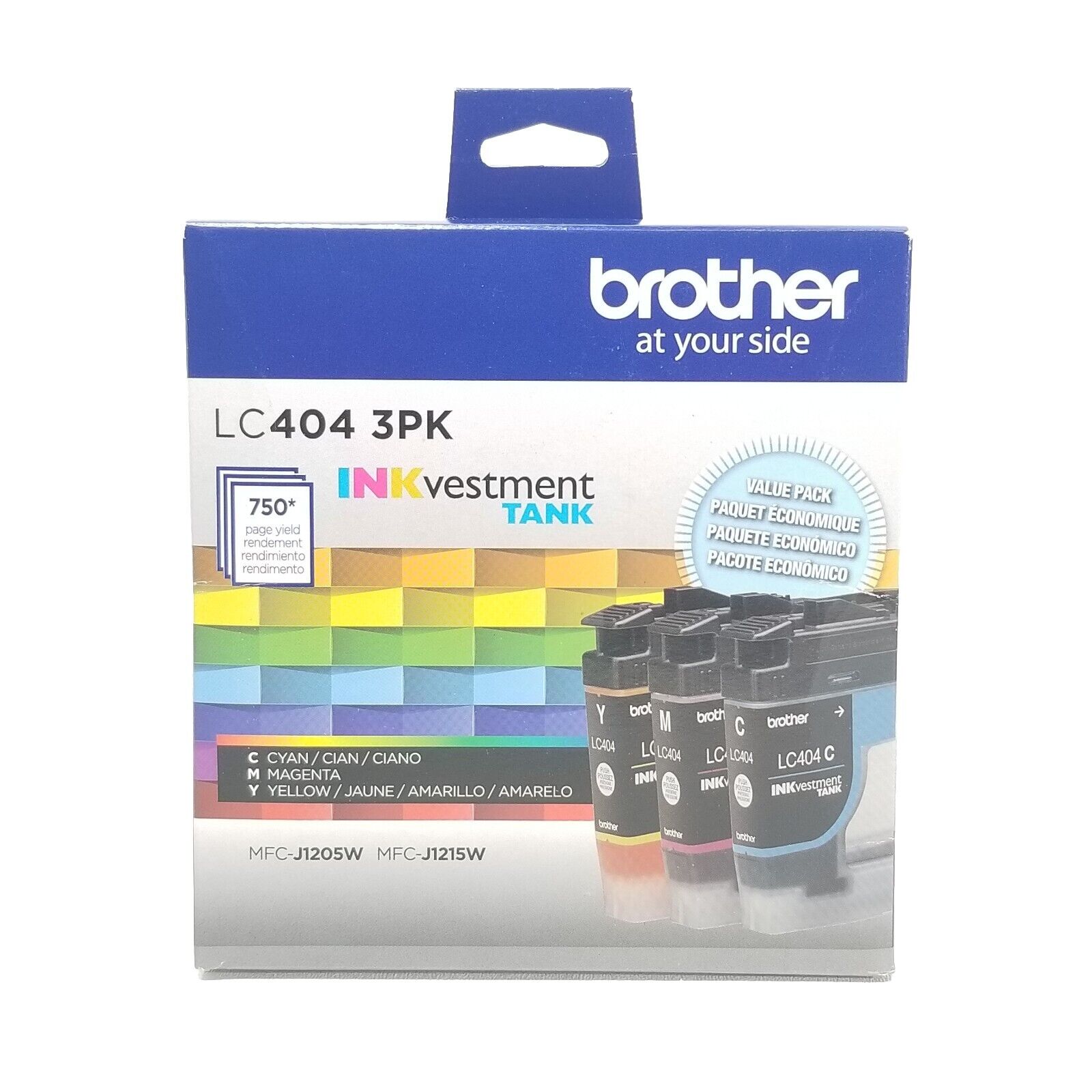NEW Brother Ink LC404 3 Pack Cartridges INKvestment Cyan Magenta Yellow 1/2026