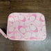 COACH Triple Pill Case Pink and White Stripe Bottles not included
