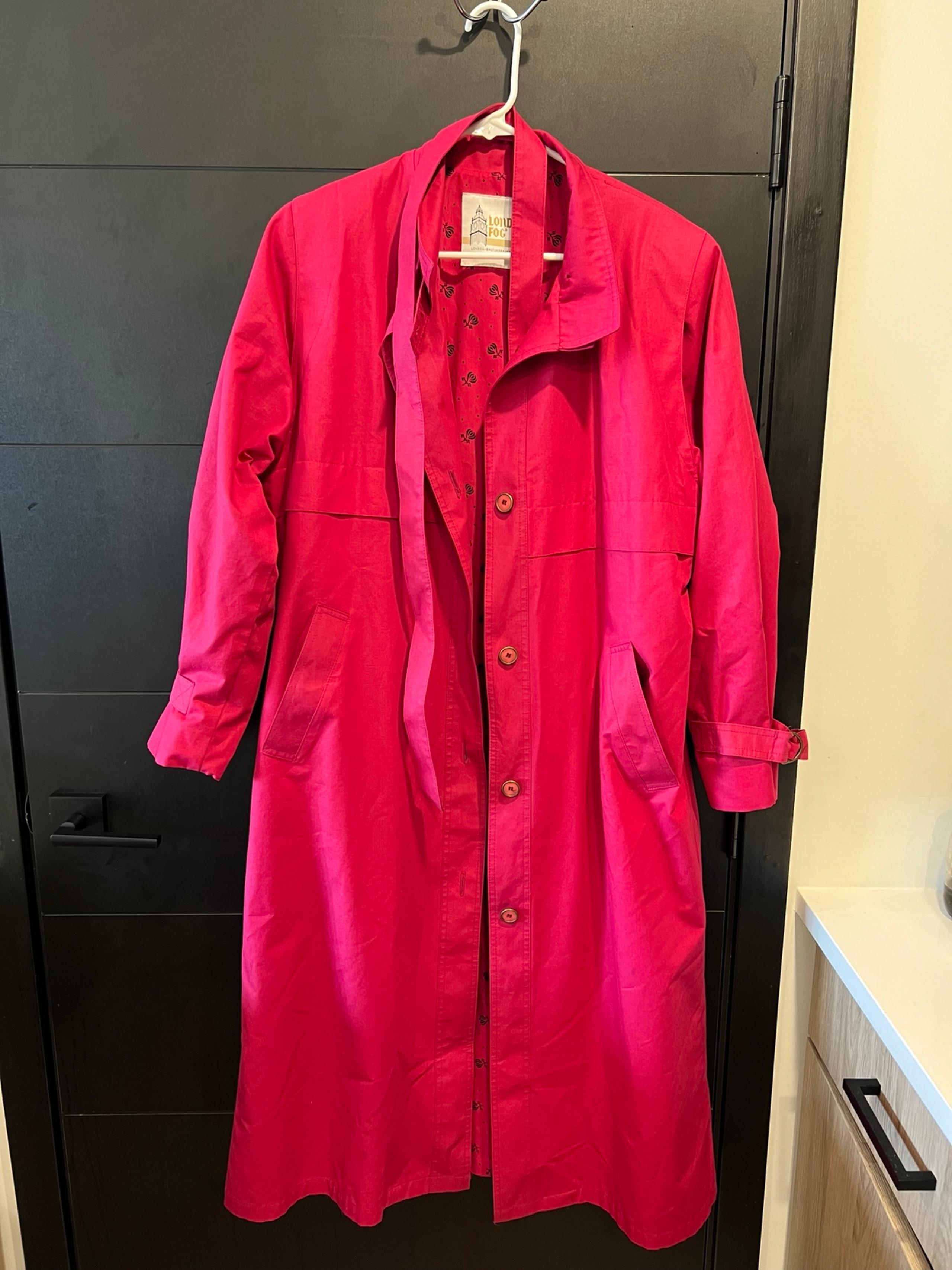Fuschia Pink London Fog Trench Coat size 10